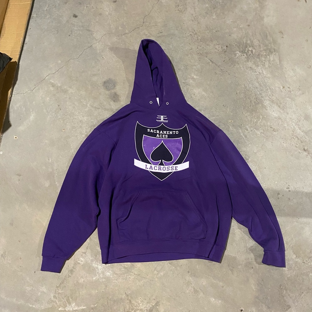 Jerzees purple sacramento aces hoodie large